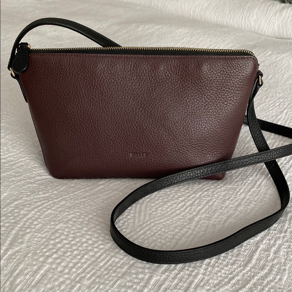 Bally Switzerland Black and Brown Crossbody Bag with Adjustable Strap